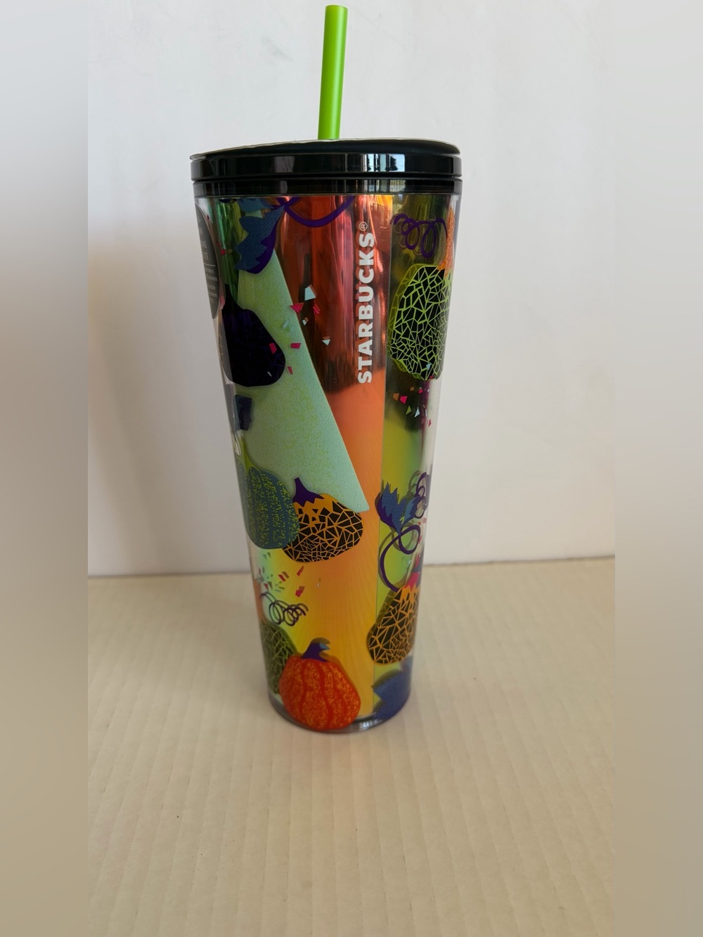 Starbucks Glow-in-the-Dark Silicone Straw Topper in Neon Green and Black